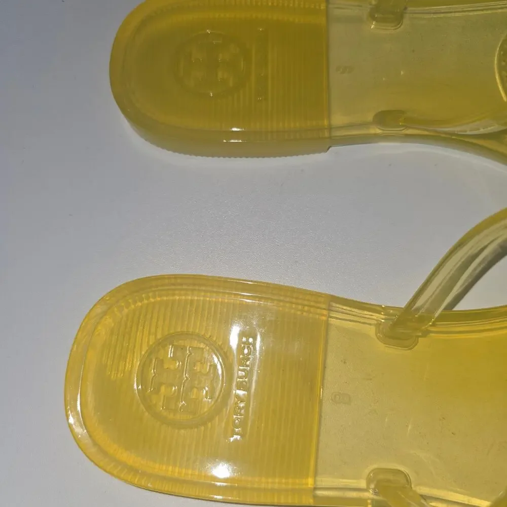 Tory Burch Mini Miller Flat Thong Jelly Sandal Yellow Citrus Size 8